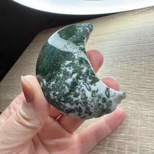 Mosh Agate Crescent Crystal